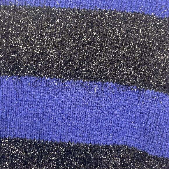 Ann Taylor Midnight Blue & Black Striped Wool Cashmere Blend Sweater size small - Picture 2 of 4